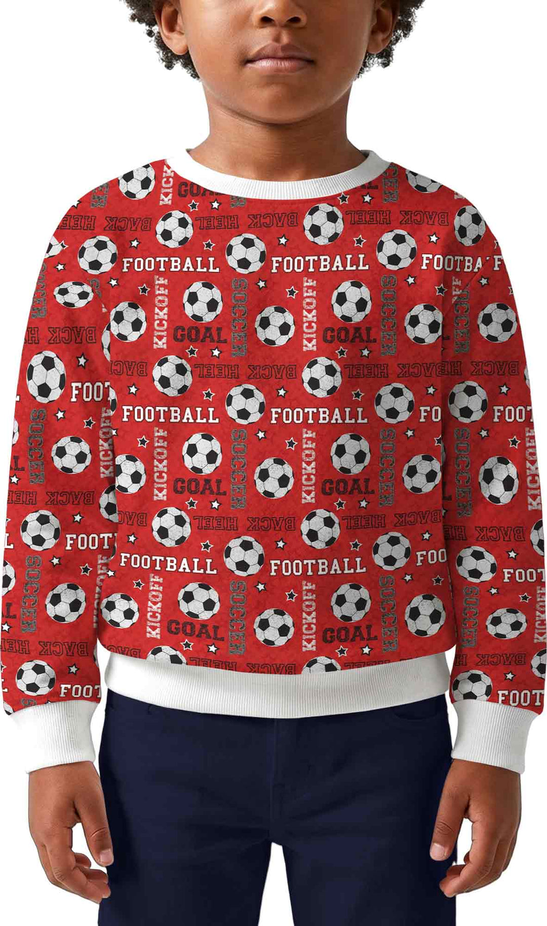 Red Soccer Ball Bamboo Crewneck Sweatshirt