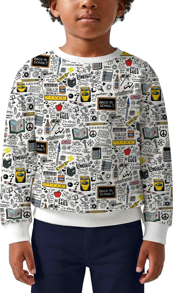 School Days Doodles Bamboo Crewneck Sweatshirt