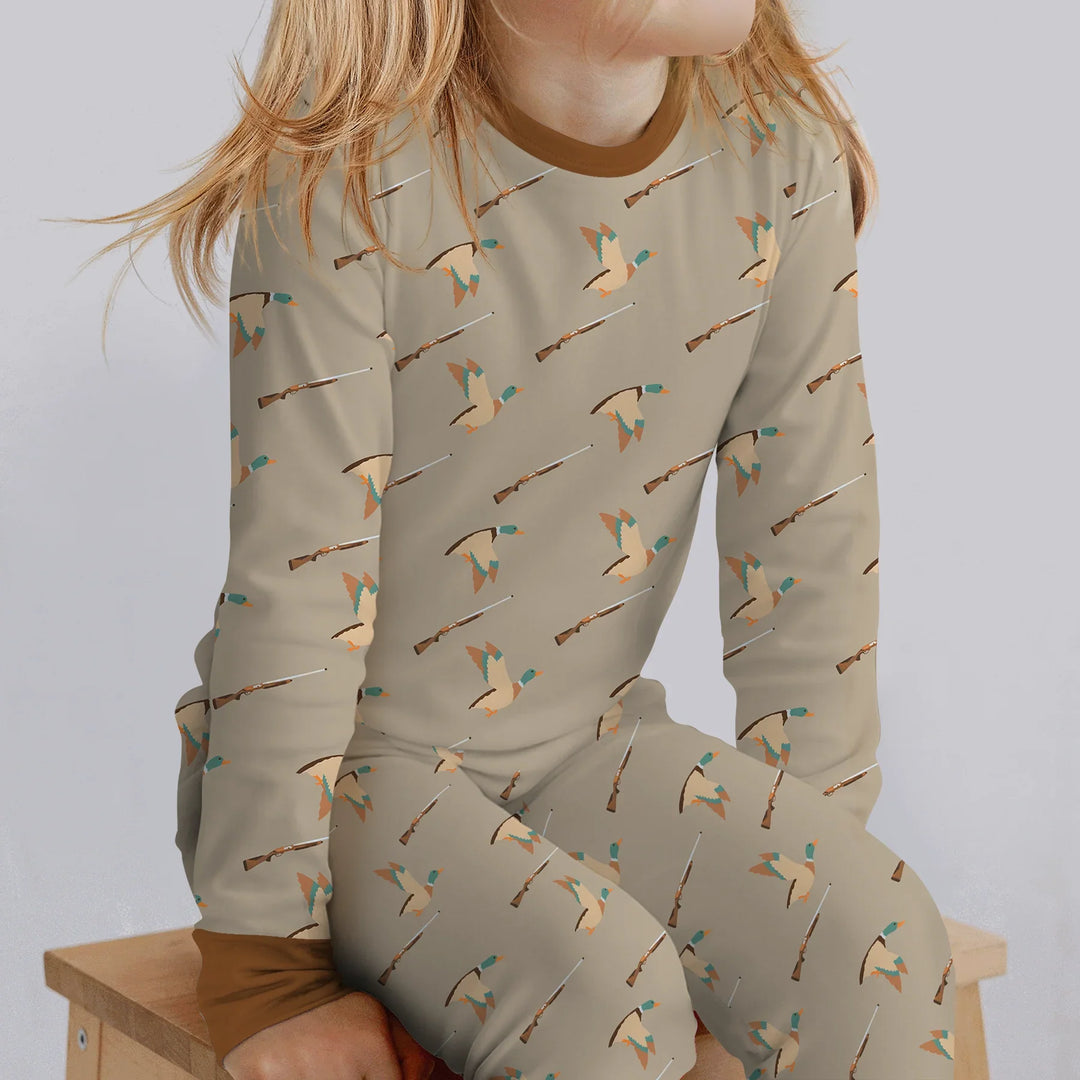 Lil Duck Hunter Bamboo Two Piece Long Sleeve Pajama Set