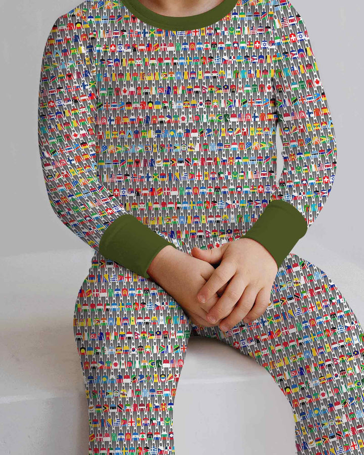 Around The World Bamboo Two Piece Long Sleeve Pajama Set
