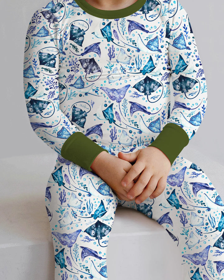 Ocean Dreams Drift Bamboo Two Piece Long Sleeve Pajama Set