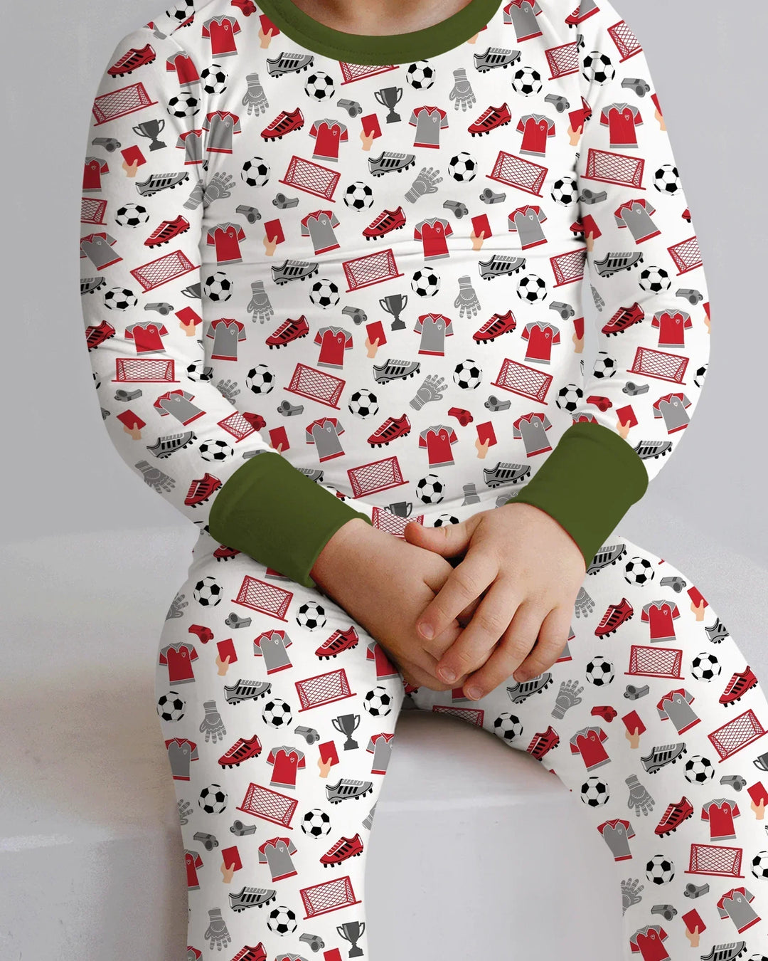 Soccer Gear Bamboo Two Piece Long Sleeve Pajama Set