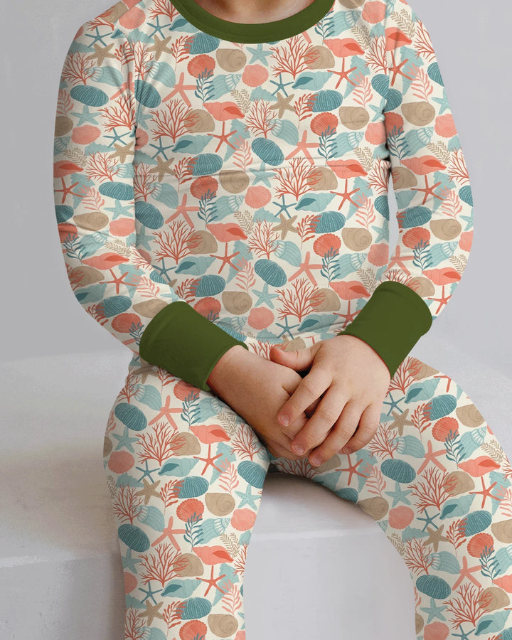 Coral Coast Treasures Bamboo Two Piece Long Sleeve Pajama Set