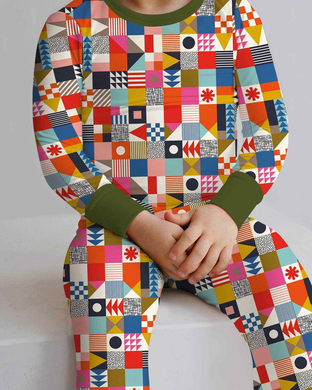 Playful Shapes Bamboo Two Piece Long Sleeve Pajama Set
