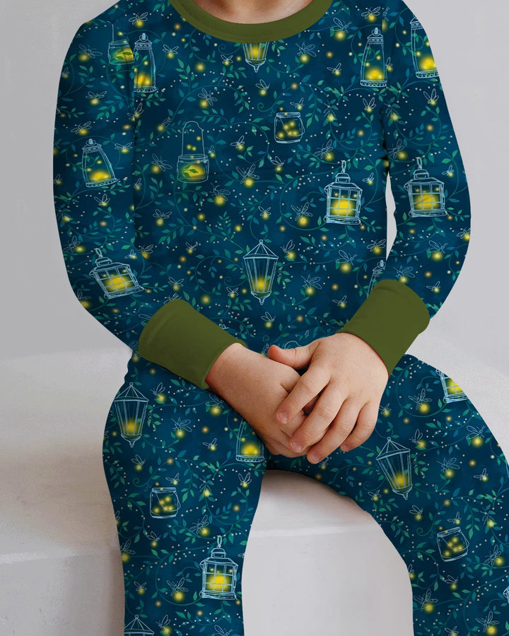 Firefly Lantern Night Bamboo Two Piece Long Sleeve Pajama Set