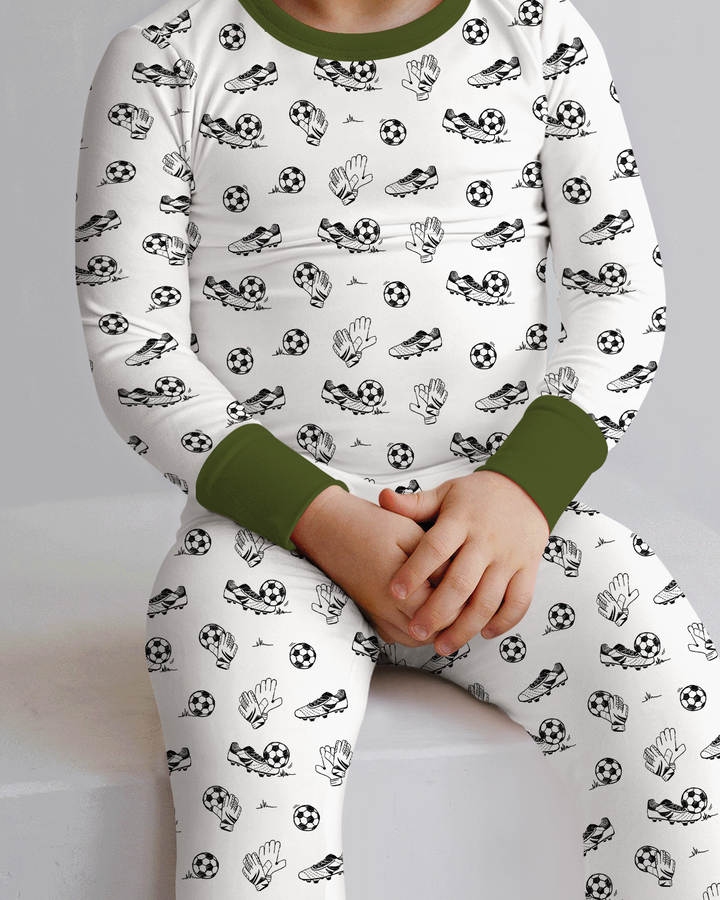 Future Soccer Champion Bamboo Two Piece Long Sleeve Pajama Set