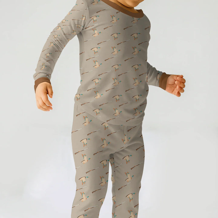 Lil Duck Hunter Bamboo Two Piece Long Sleeve Pajama Set