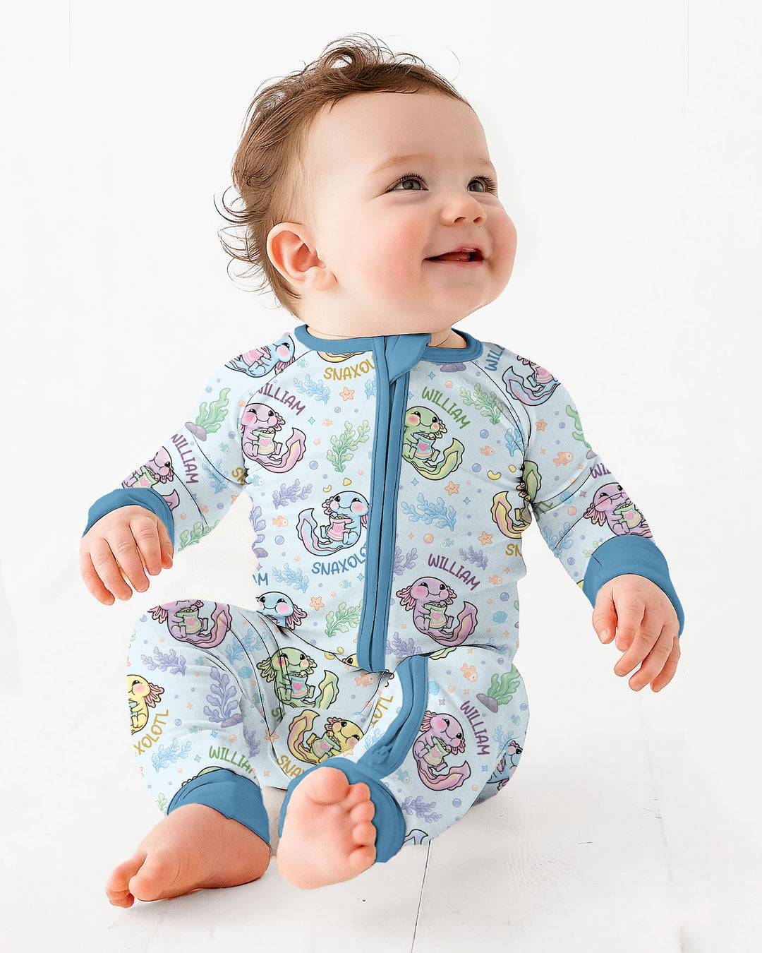 Snaxolotl Custom Name Bamboo Convertible Zippy