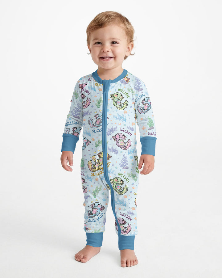 Snaxolotl Custom Name Bamboo Convertible Zippy
