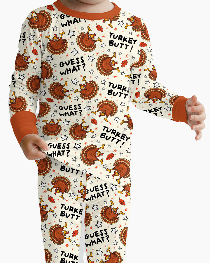 Guess What Turkey Butt Bamboo Two Piece Long Sleeve Pajama Set