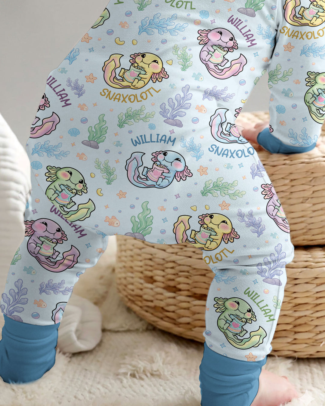 Snaxolotl Custom Name Bamboo Convertible Zippy