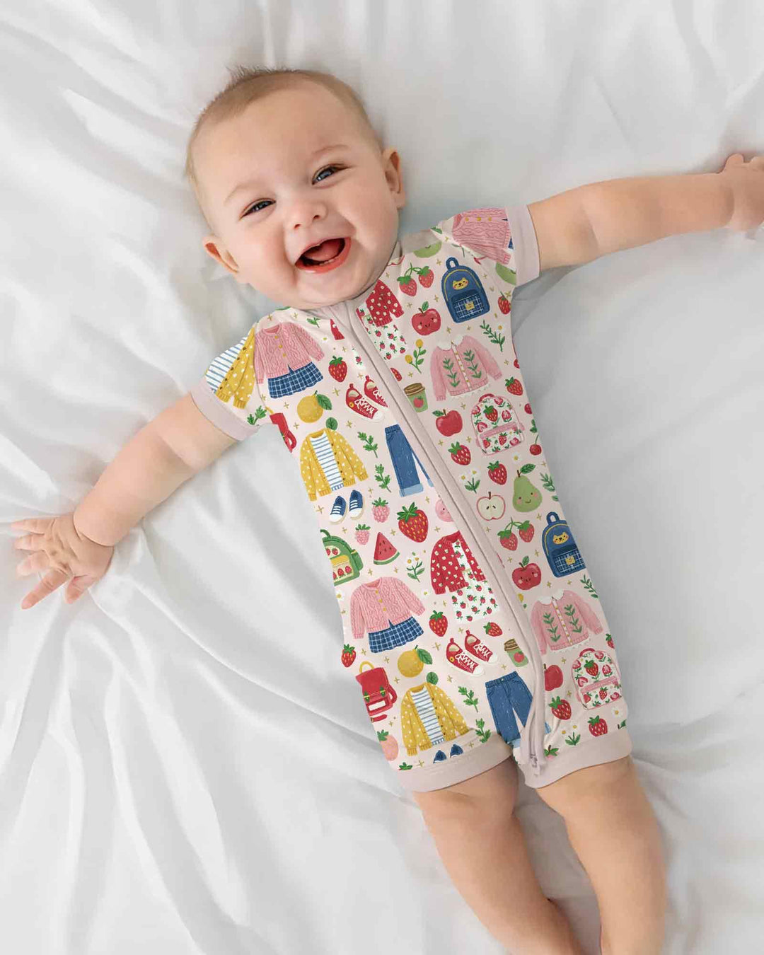 Strawberry School Style Bamboo Shorty Zippy