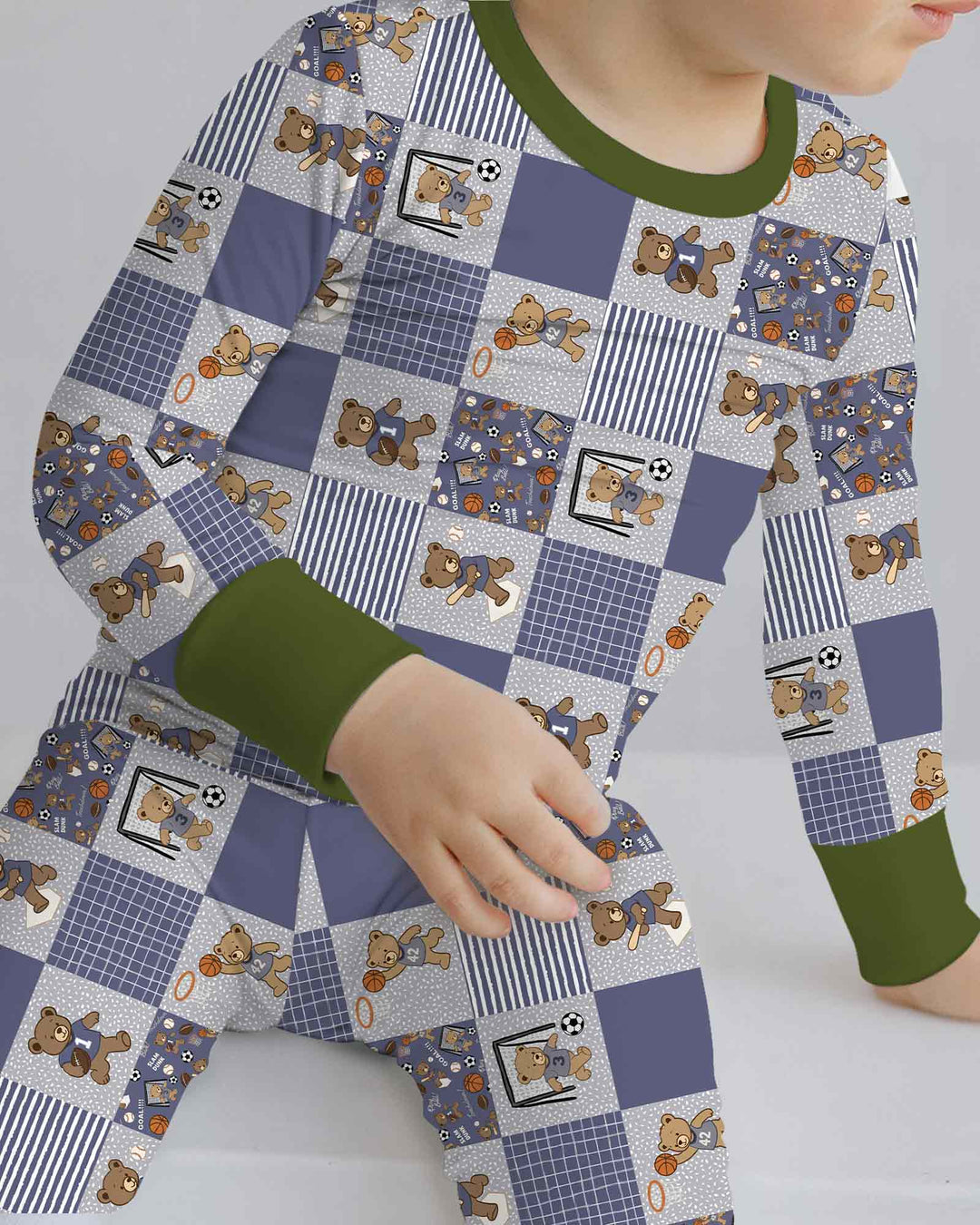 Game Day Teddy Bamboo Two Piece Long Sleeve Pajama Set