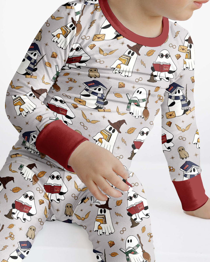 Halloween Wizard Boo Bamboo Two Piece Long Sleeve Pajama Set