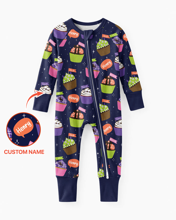 Custom Name Spooly Cupcake  Bamboo Convertible Zippy