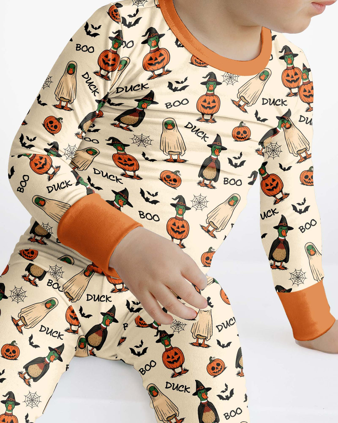 Duck Duck Boo Bamboo Two Piece Long Sleeve Pajama Set