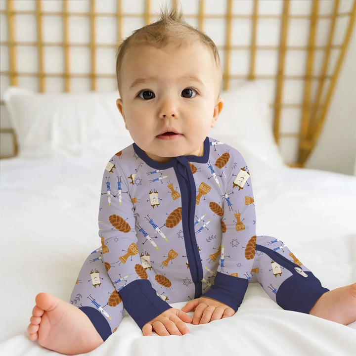 Shabbat Shalom Family Matching Bamboo Convertible Zippy