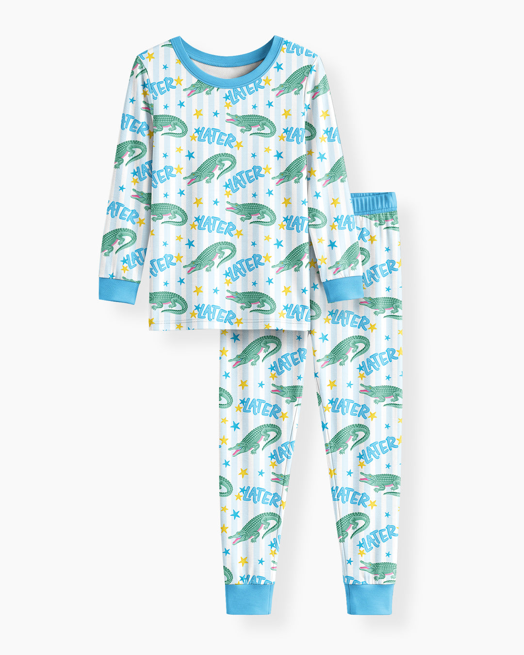Later Gator After A While Crocodile Bamboo Two Piece Long Sleeve Pajama Set