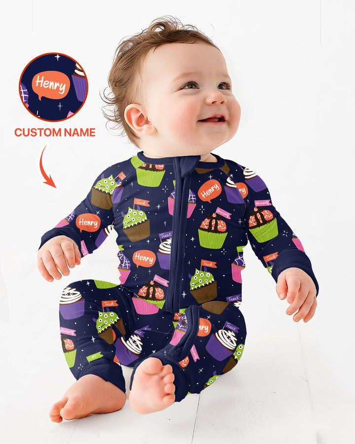 Custom Name Spooly Cupcake  Bamboo Convertible Zippy