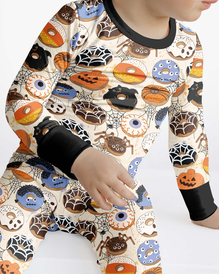 Cute Spooky Donuts Bamboo Two Piece Long Sleeve Pajama Set
