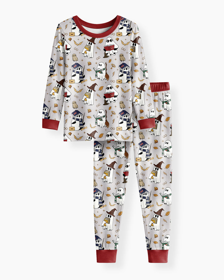 Halloween Wizard Boo Bamboo Two Piece Long Sleeve Pajama Set