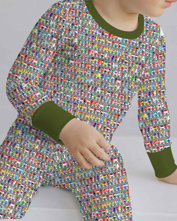Around The World Bamboo Two Piece Long Sleeve Pajama Set