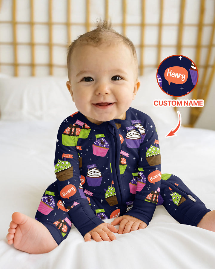 Custom Name Spooly Cupcake  Bamboo Convertible Zippy