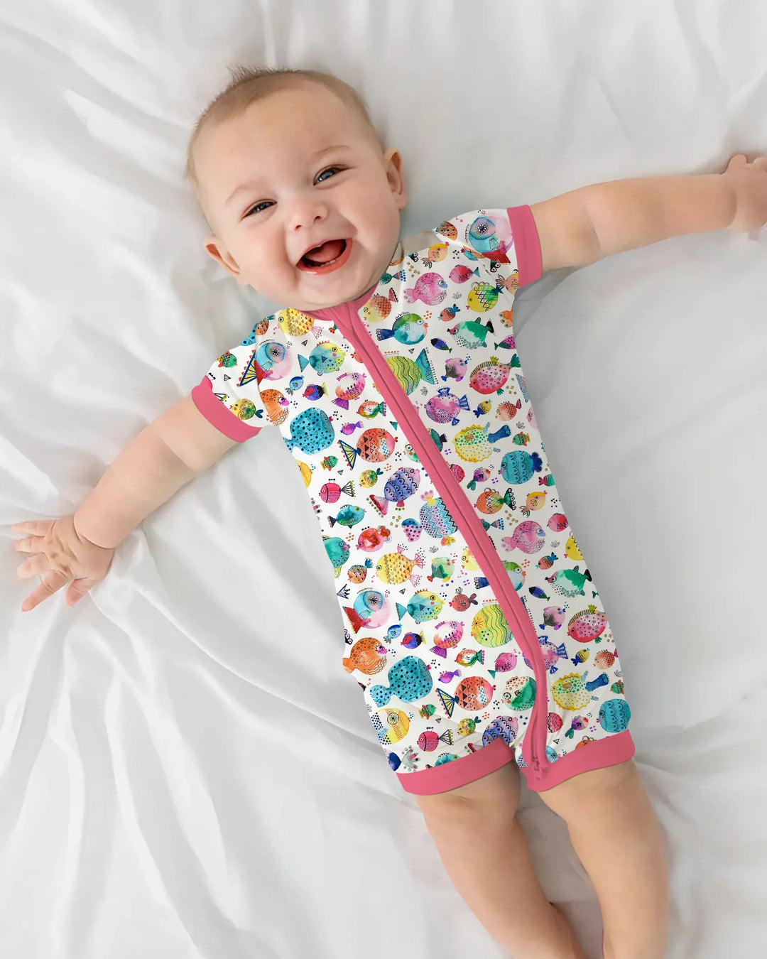 Rainbow Reef Fish Bamboo Shorty Zippy
