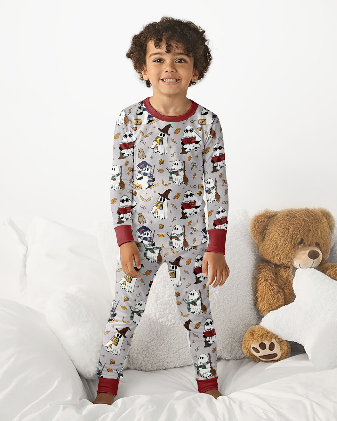 Halloween Wizard Boo Bamboo Two Piece Long Sleeve Pajama Set