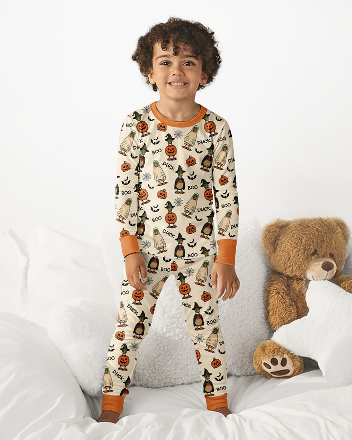 Duck Duck Boo Bamboo Two Piece Long Sleeve Pajama Set