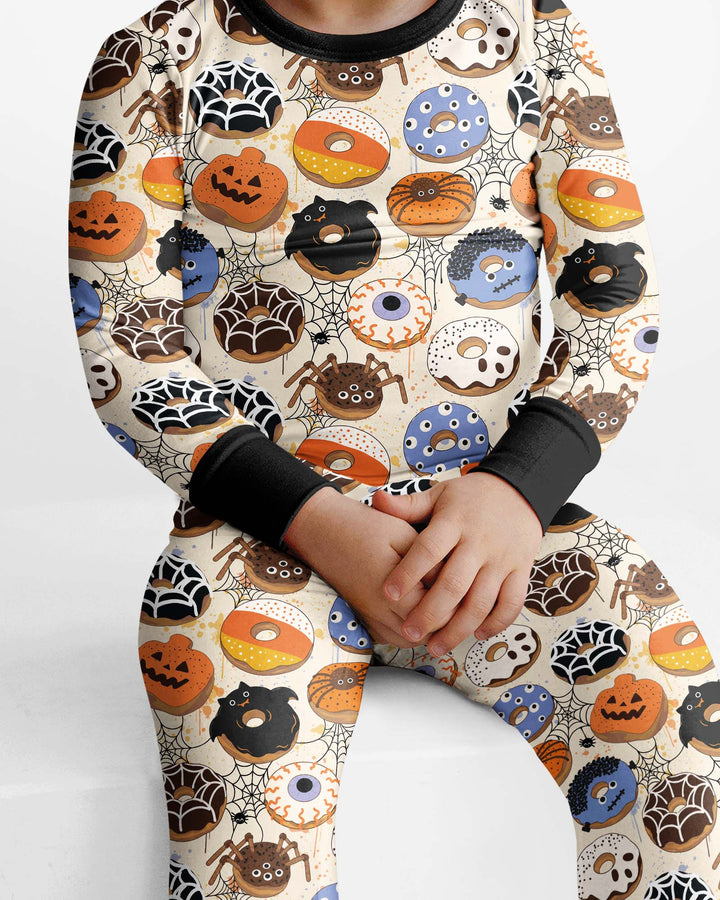 Cute Spooky Donuts Bamboo Two Piece Long Sleeve Pajama Set