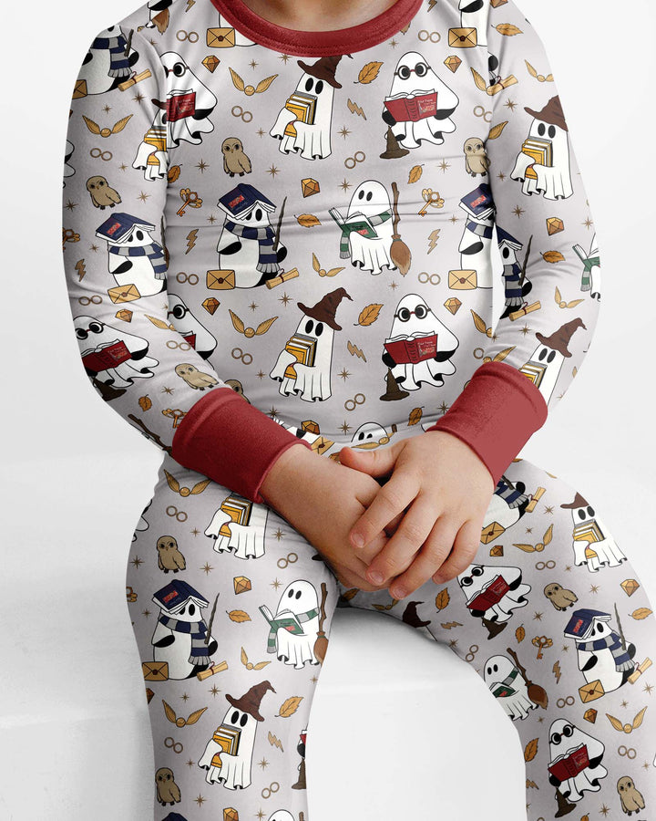 Halloween Wizard Boo Bamboo Two Piece Long Sleeve Pajama Set