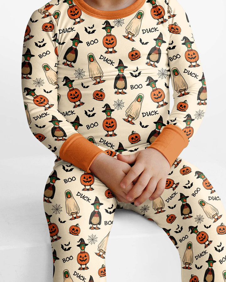Duck Duck Boo Bamboo Two Piece Long Sleeve Pajama Set