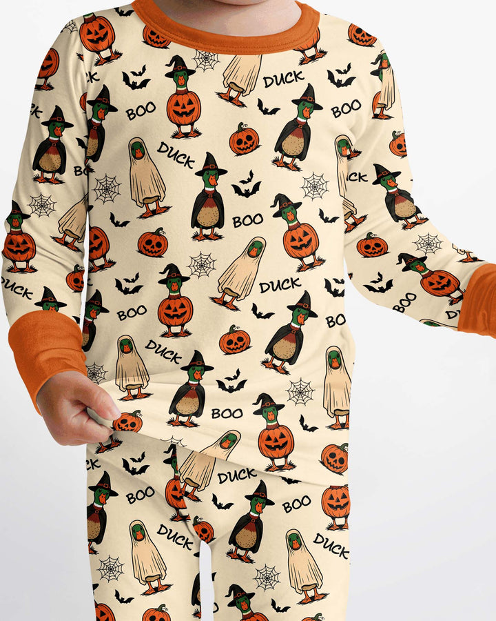 Duck Duck Boo Bamboo Two Piece Long Sleeve Pajama Set