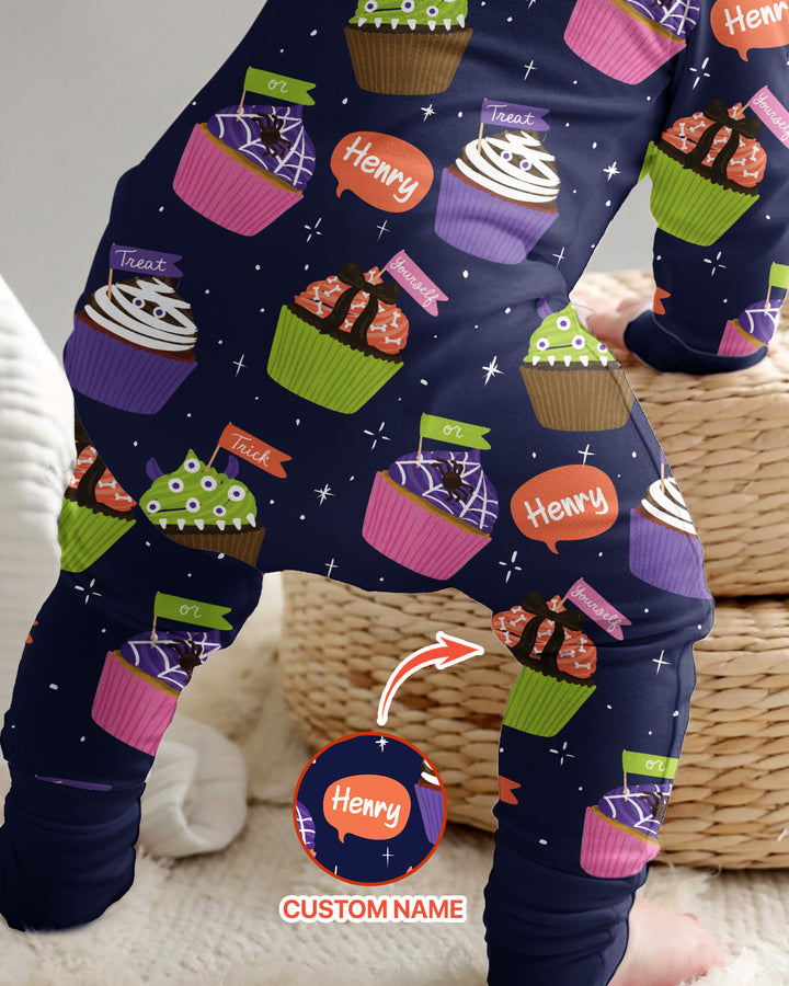 Custom Name Spooly Cupcake  Bamboo Convertible Zippy