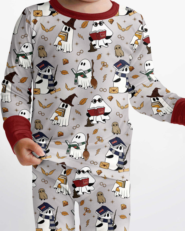 Halloween Wizard Boo Bamboo Two Piece Long Sleeve Pajama Set