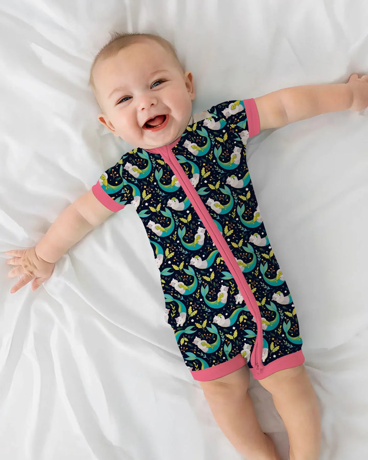 Midnight Mermaid Cats Bamboo Shorty Zippy