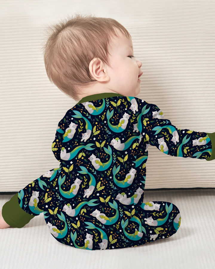 Midnight Mermaid Cats  Bamboo Convertible Zippy