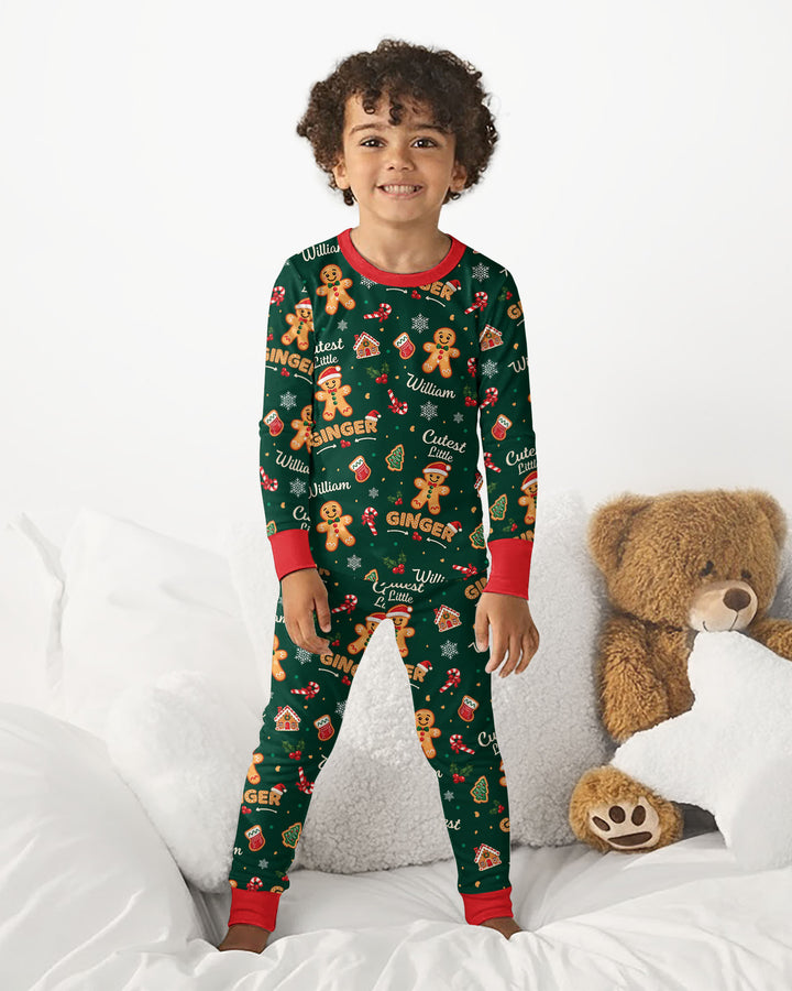 Custom Name Cutest Little Ginger Bamboo Two Piece Long Sleeve Pajama Set