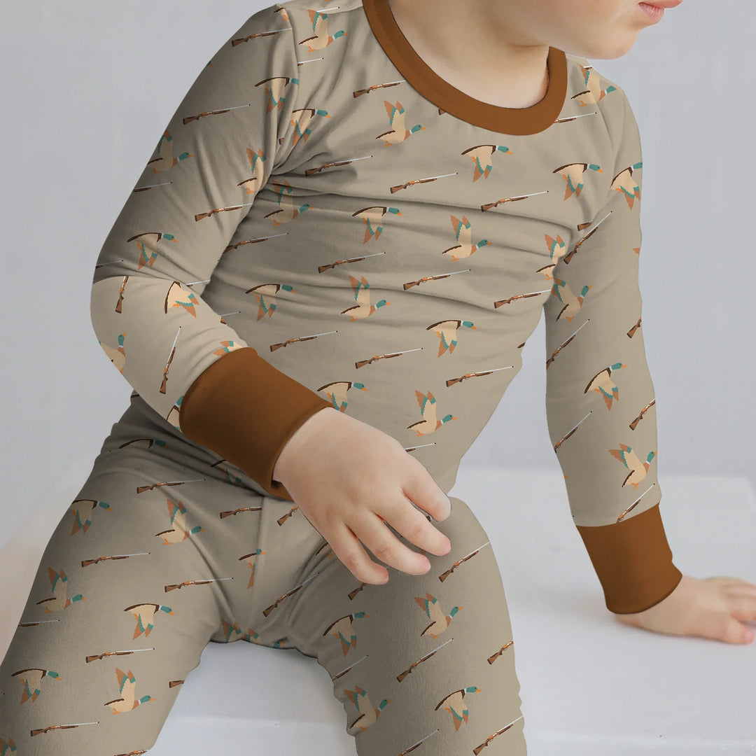 Lil Duck Hunter Bamboo Two Piece Long Sleeve Pajama Set