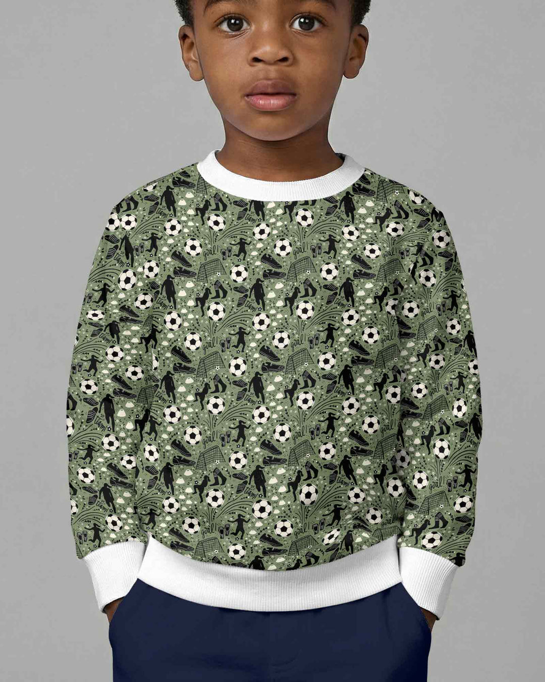Sage Green Soccer Dreams Bamboo Crewneck Sweatshirt