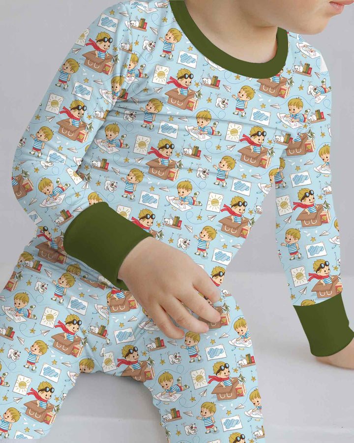 Tiny Explorer Tales Bamboo Two Piece Long Sleeve Pajama Set