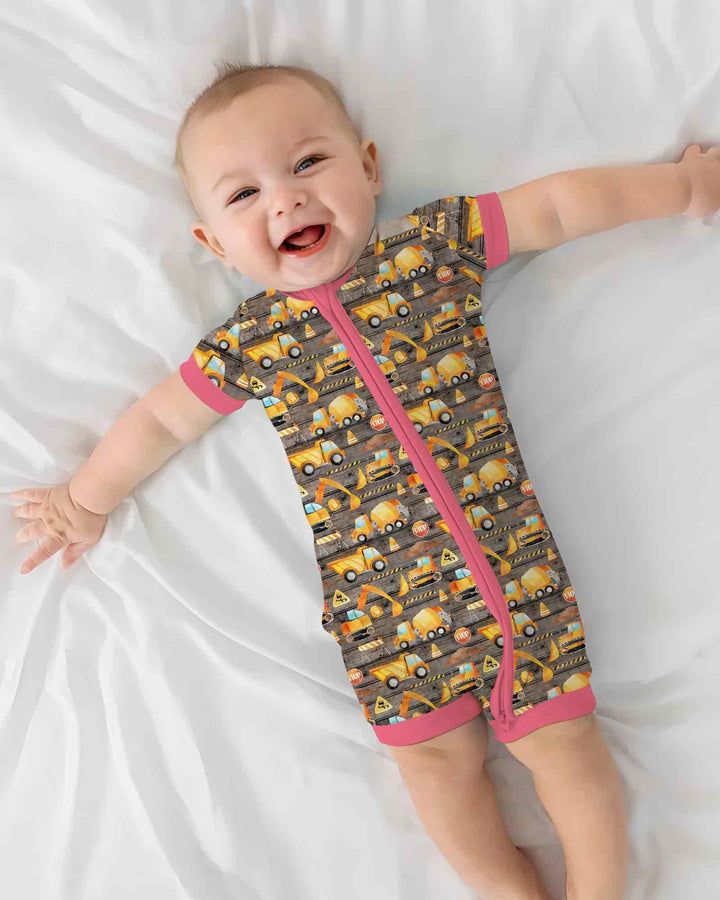 Construction Vehicles Bamboo Shorty Zippy
