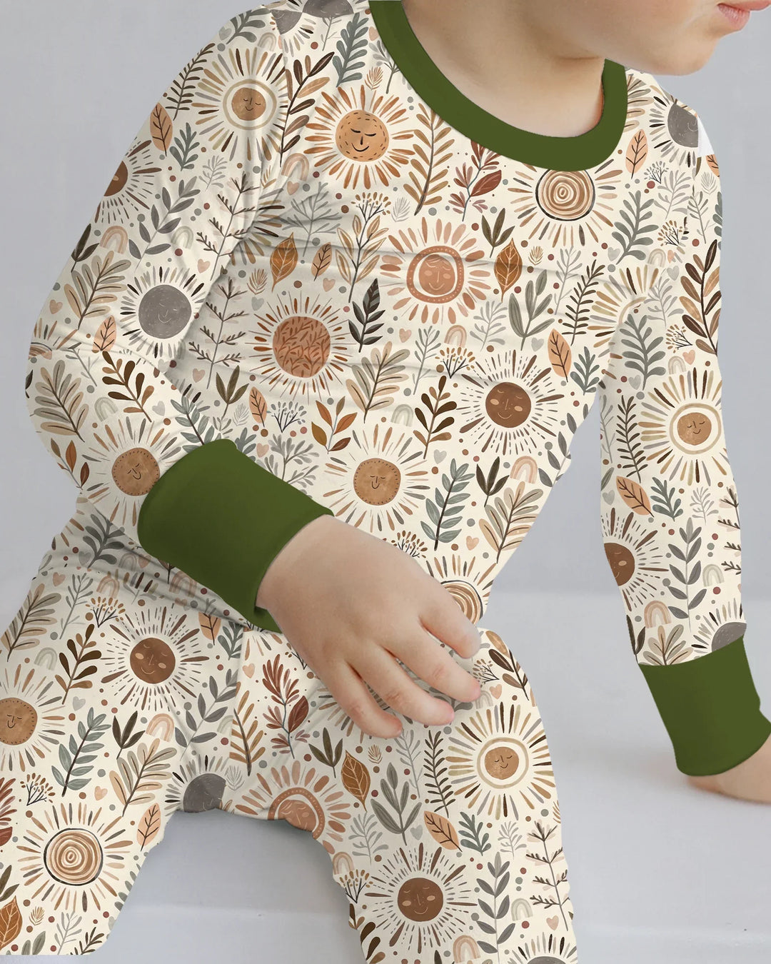 Boho Sunshine Garden Bamboo Two Piece Long Sleeve Pajama Set
