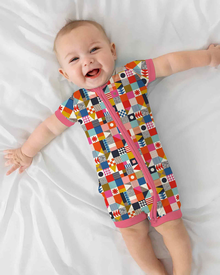 Playful Shapes Bamboo Shorty Zippy