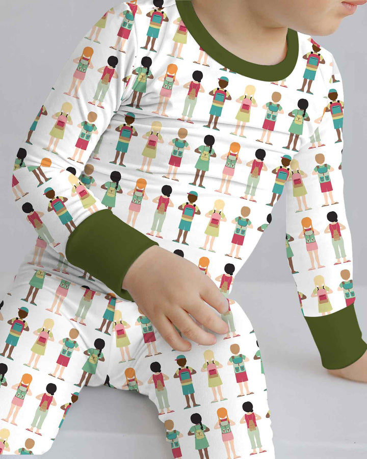 Little Friends Everywhere Bamboo Two Piece Long Sleeve Pajama Set