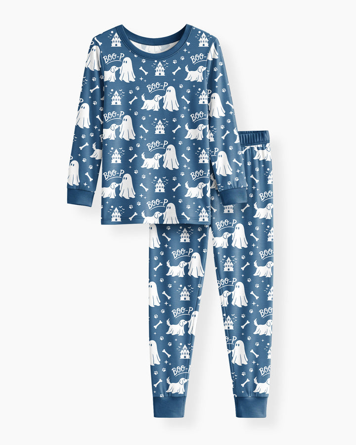 Boo-p Ghost Dog Bamboo Two Piece Long Sleeve Pajama Set