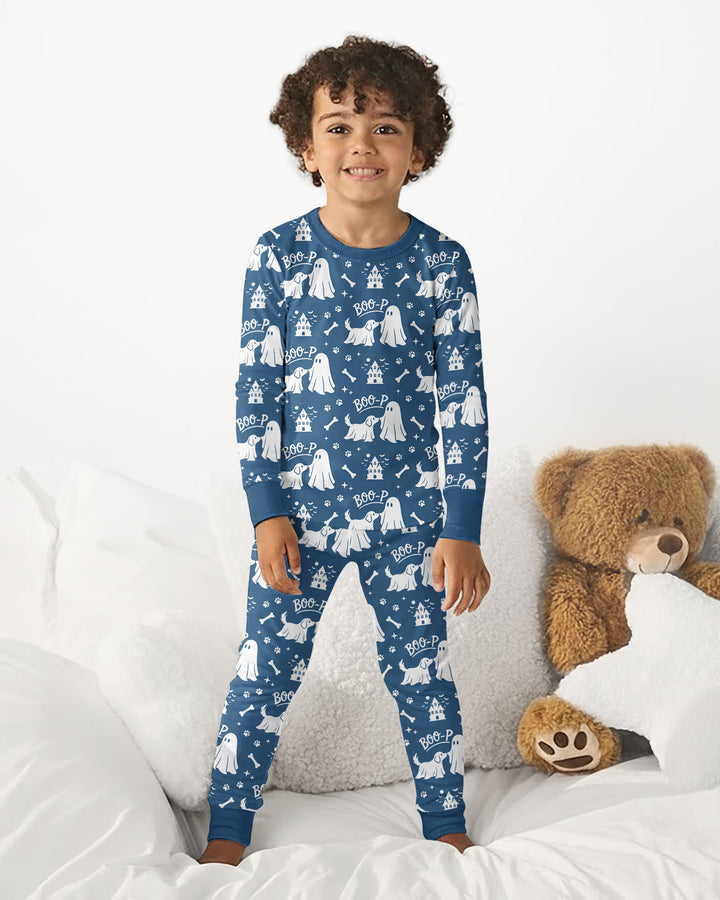 Boo-p Ghost Dog Bamboo Two Piece Long Sleeve Pajama Set