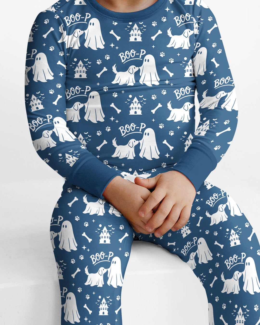 Boo-p Ghost Dog Bamboo Two Piece Long Sleeve Pajama Set