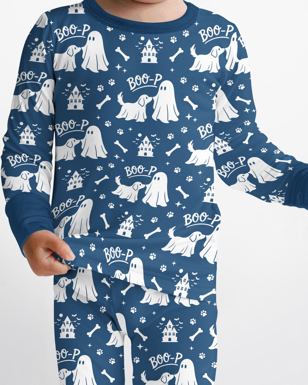 Boo-p Ghost Dog Bamboo Two Piece Long Sleeve Pajama Set